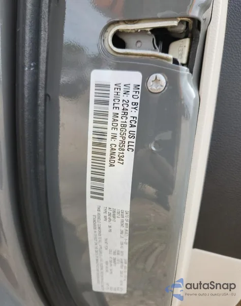 2023 Chrysler Pacifica Touring L z USA, uszkodzony, nr VIN 2C4RC1BG5PR581347